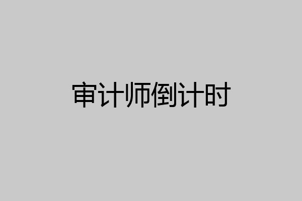 审计师倒计时