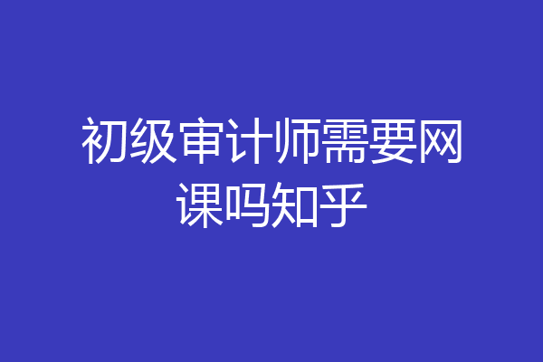 初级审计师需要网课吗知乎