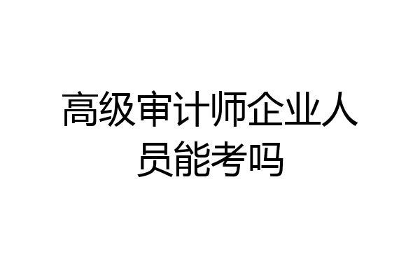 高级审计师企业人员能考吗