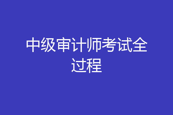 中级审计师考试全过程