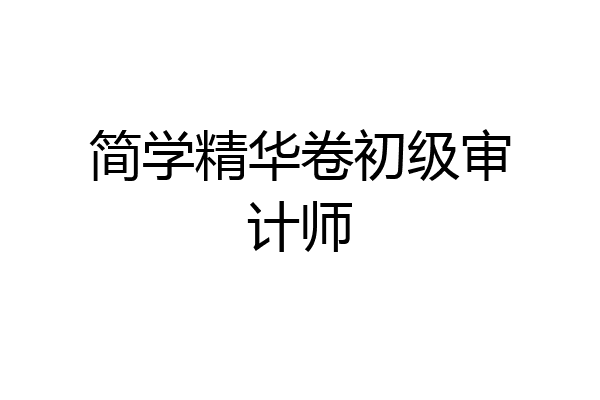简学精华卷初级审计师