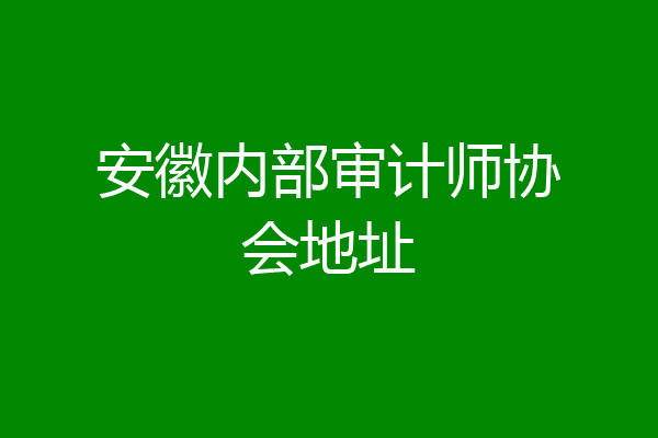 安徽内部审计师协会地址