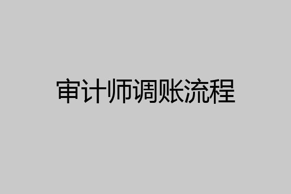 审计师调账流程