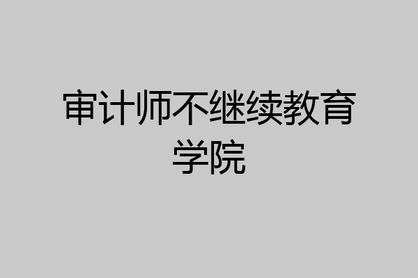 审计师不继续教育学院