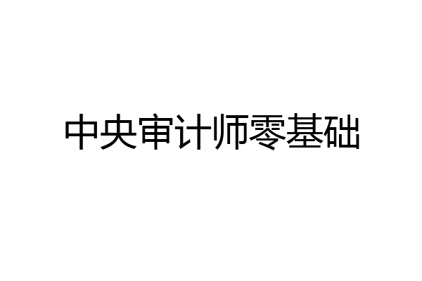 中央审计师零基础