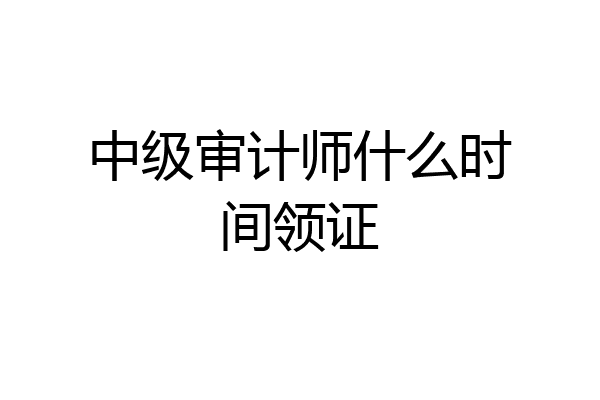 中级审计师什么时间领证