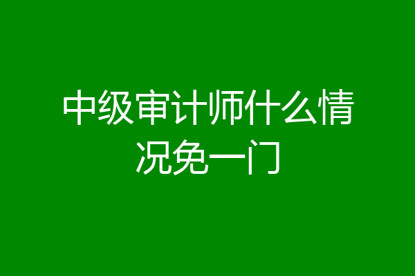 中级审计师什么情况免一门