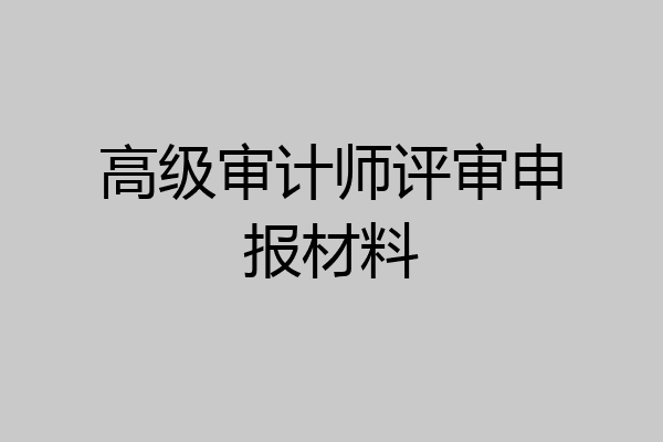 高级审计师评审申报材料