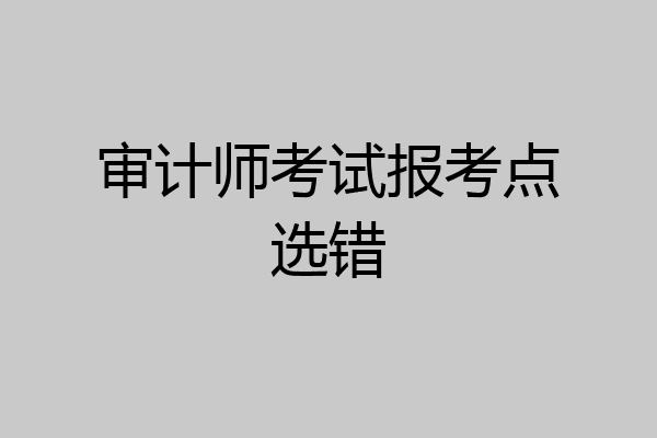 审计师考试报考点选错