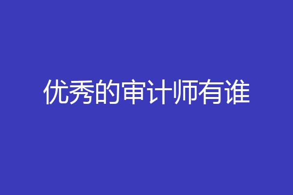 优秀的审计师有谁