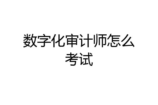 数字化审计师怎么考试