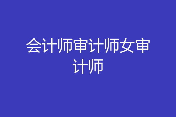 会计师审计师女审计师