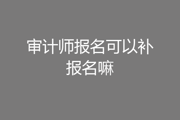 审计师报名可以补报名嘛
