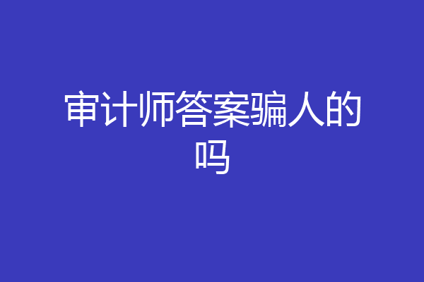 审计师答案骗人的吗