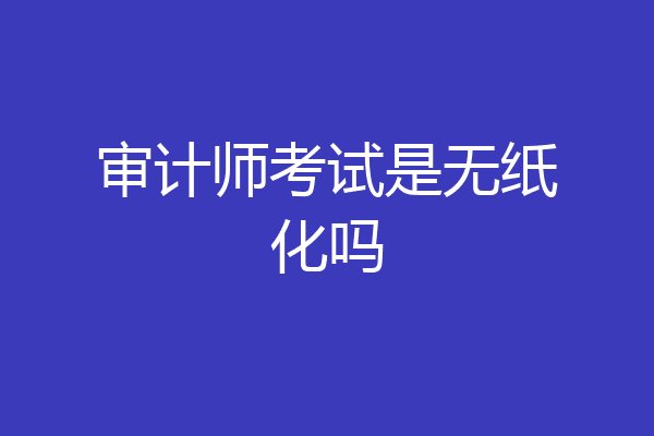 审计师考试是无纸化吗