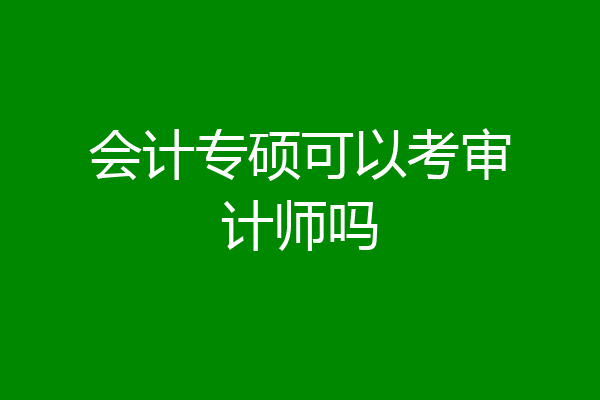 会计专硕可以考审计师吗