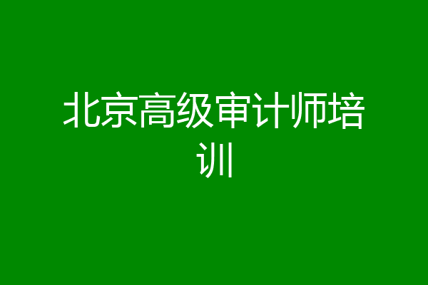 北京高级审计师培训