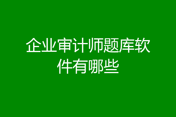 企业审计师题库软件有哪些