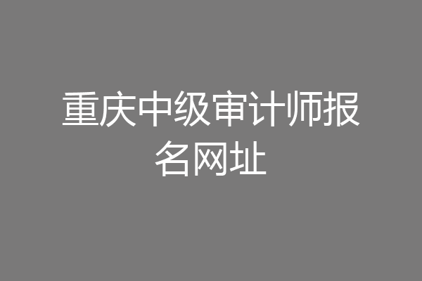 重庆中级审计师报名网址