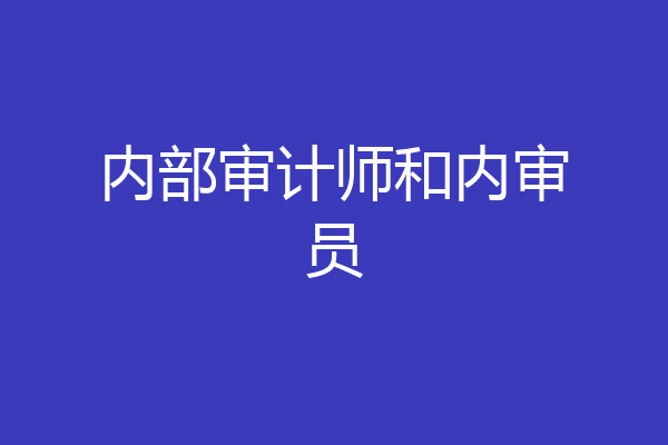内部审计师和内审员