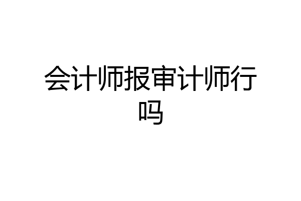 会计师报审计师行吗