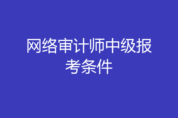 网络审计师中级报考条件