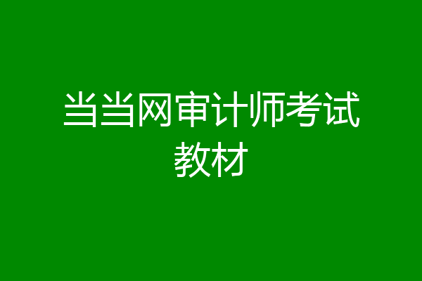 当当网审计师考试教材
