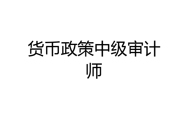 货币政策中级审计师