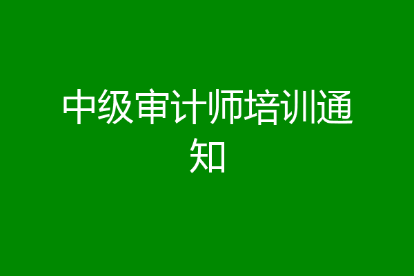 中级审计师培训通知