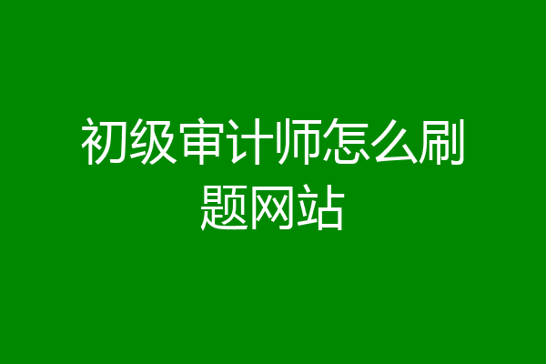 初级审计师怎么刷题网站