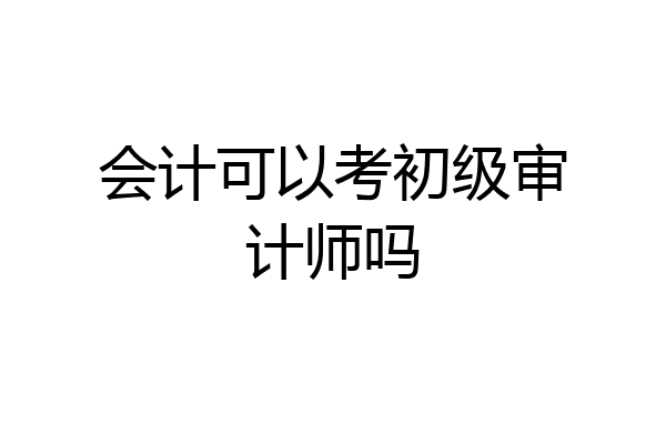 会计可以考初级审计师吗