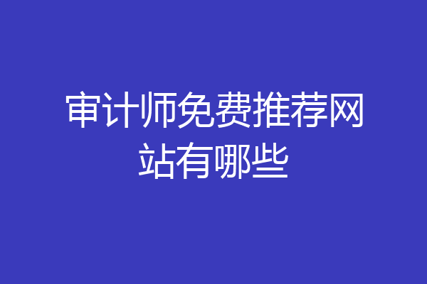 审计师免费推荐网站有哪些