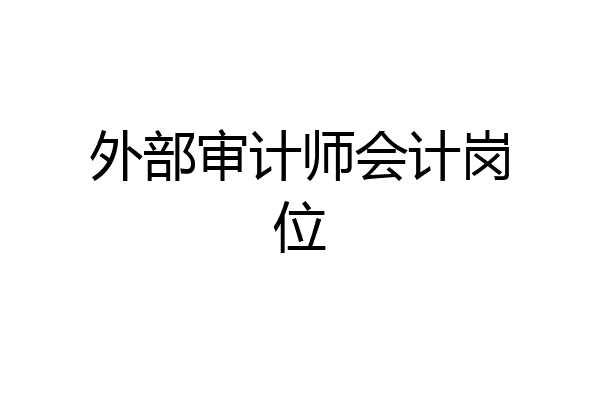 外部审计师会计岗位