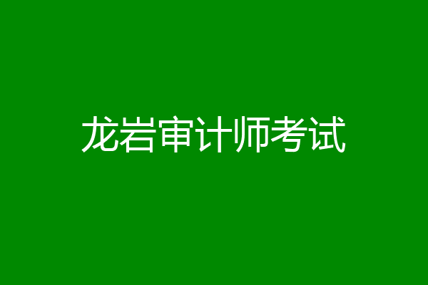 龙岩审计师考试