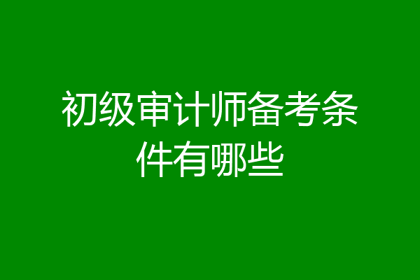 初级审计师备考条件有哪些