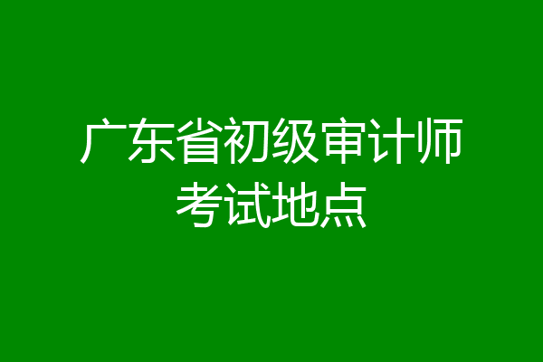 广东省初级审计师考试地点
