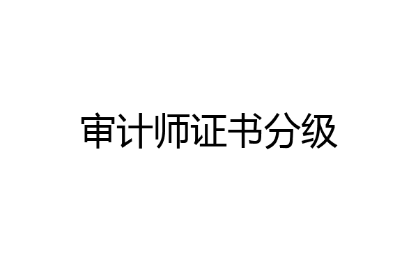审计师证书分级