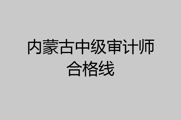 内蒙古中级审计师合格线