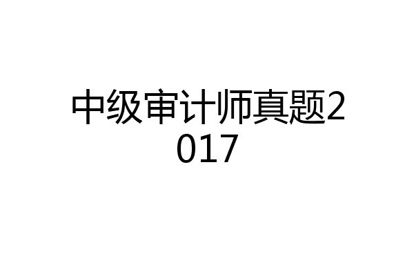中级审计师真题2017