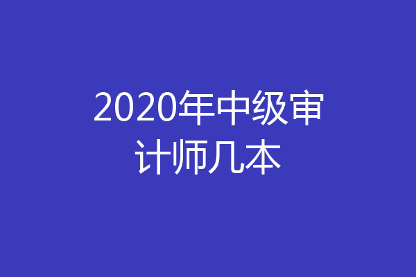 2020年中级审计师几本