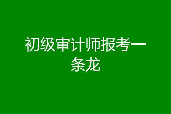 初级审计师报考一条龙