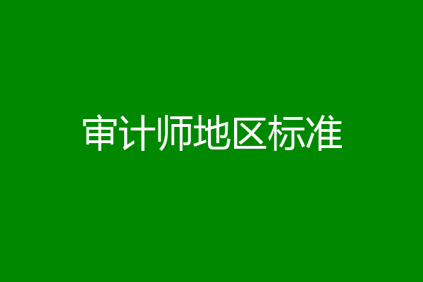 审计师地区标准