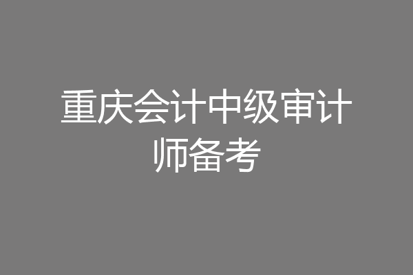 重庆会计中级审计师备考