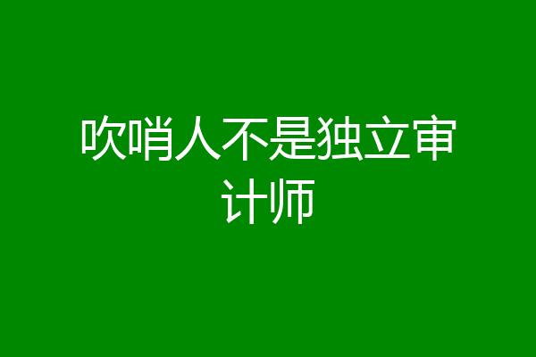 吹哨人不是独立审计师