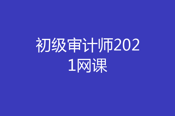 初级审计师2021网课