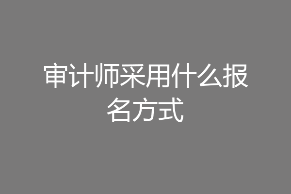 审计师采用什么报名方式