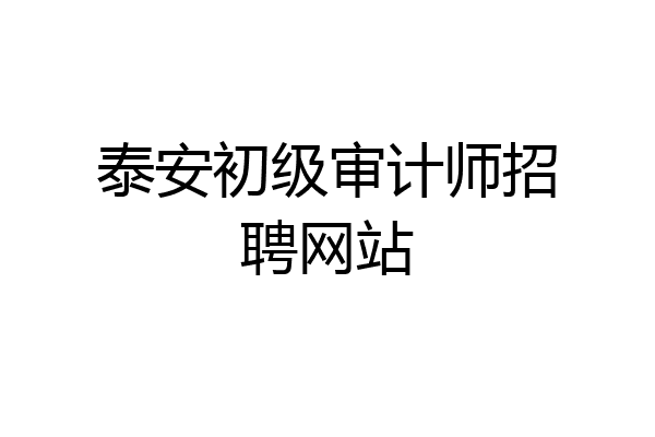 泰安初级审计师招聘网站
