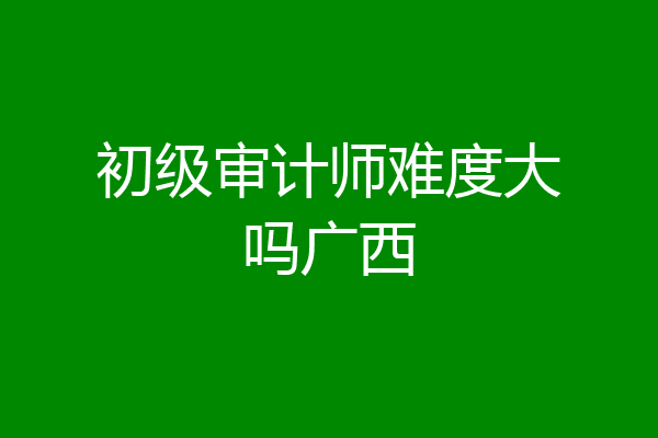 初级审计师难度大吗广西
