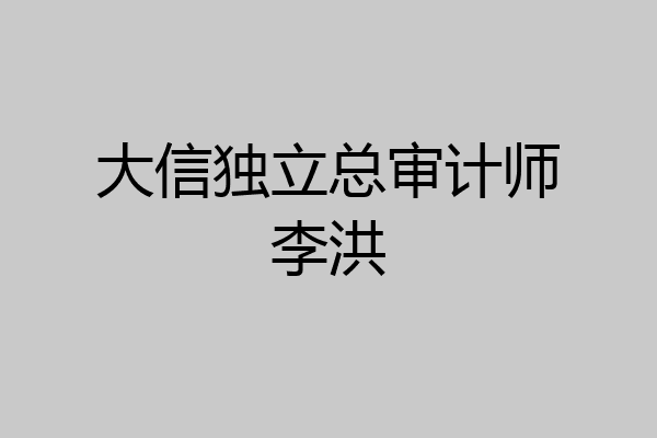 大信独立总审计师李洪