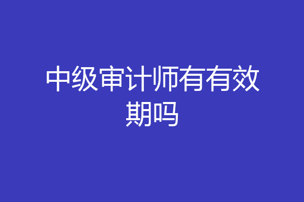 中级审计师有有效期吗